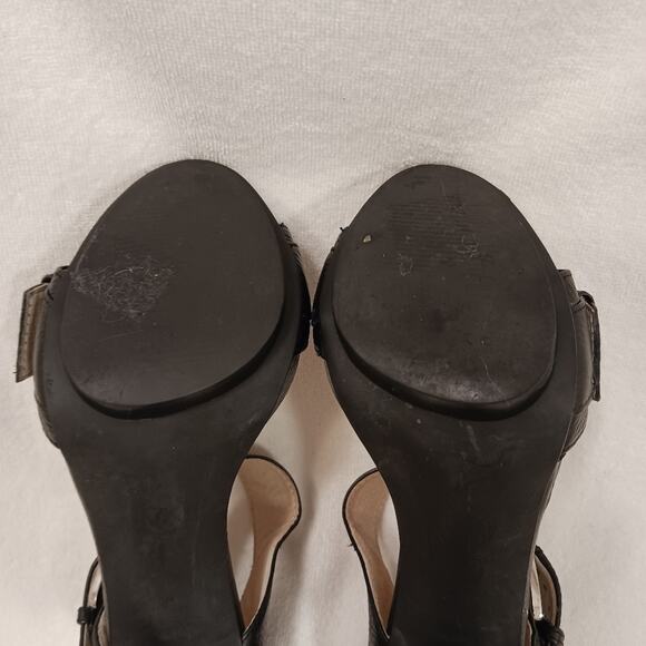 Michael Michael Kors 5" Stiletto Heels Sz 7.5 Black Leather Moderin Buckles Glam - Picture 12 of 16